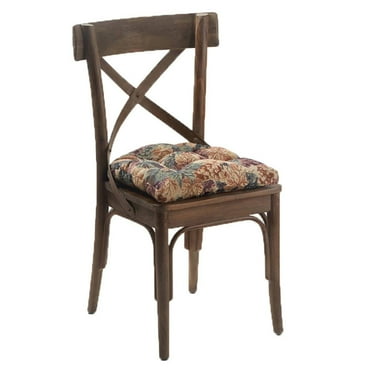 Gripper Non-Slip 15" x 15" Cabernet Tufted Universal Chair Cushions, Set of 2