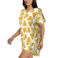 thumbnail image 3 of Womens Pajama Sets With Pocket, Cute Cheese Lounge Sets Short Sleeve Sleepwear PJ Sets for Women, 3 of 6