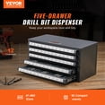 thumbnail image 2 of VEVOR Drill Bit Dispenser Cabinet, Five-Drawer Drill Bit Organizer Cabinet for #1 to #60 Steel Drill Dispenser Organizer Cabinet with Labels, Stackable Drill Dispenser for Drill Bit Storage, 2 of 9