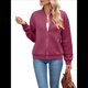 thumbnail image 1 of Chaqueta Informal de Mujer con Cuello Alto y Cremallera, Ideal para Otoño. Conjuntos con Bolsillos. Vino Tinto S, 1 of 10