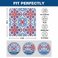 thumbnail image 6 of Boho Flower Dining Chair Back Cover Only, Blue Red Floral Abstract Lines Set of 6 Chair Back Covers, Removable Washable for Dining Room, Banquet & Holiday Decoration, 6 of 9