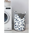 thumbnail image 3 of Floral Laundry Bag, Artwork of Blossoming Flowers Romantic of Love, Hamper Basket with Handles Drawstring Closure for Laundromats, 13" x 19", Dark Blue Pale Blue, by Ambesonne, 3 of 4