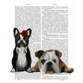 thumbnail image 2 of Fab Funky 26x32 White Modern Wood Framed Museum Art Print Titled - French Bulldog and English Bulldog, 2 of 4