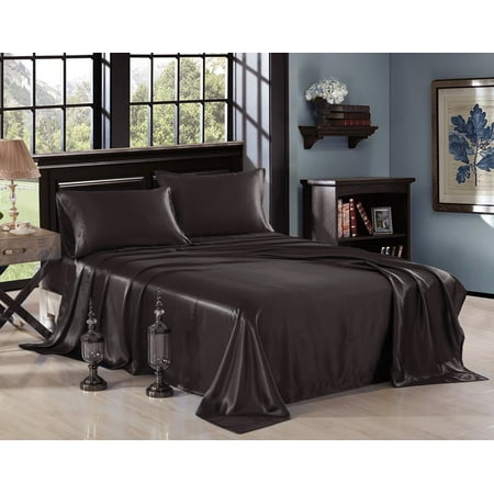 Honeymoon Luxury Satin Bed Sheet Set Ultra Silky Soft Full