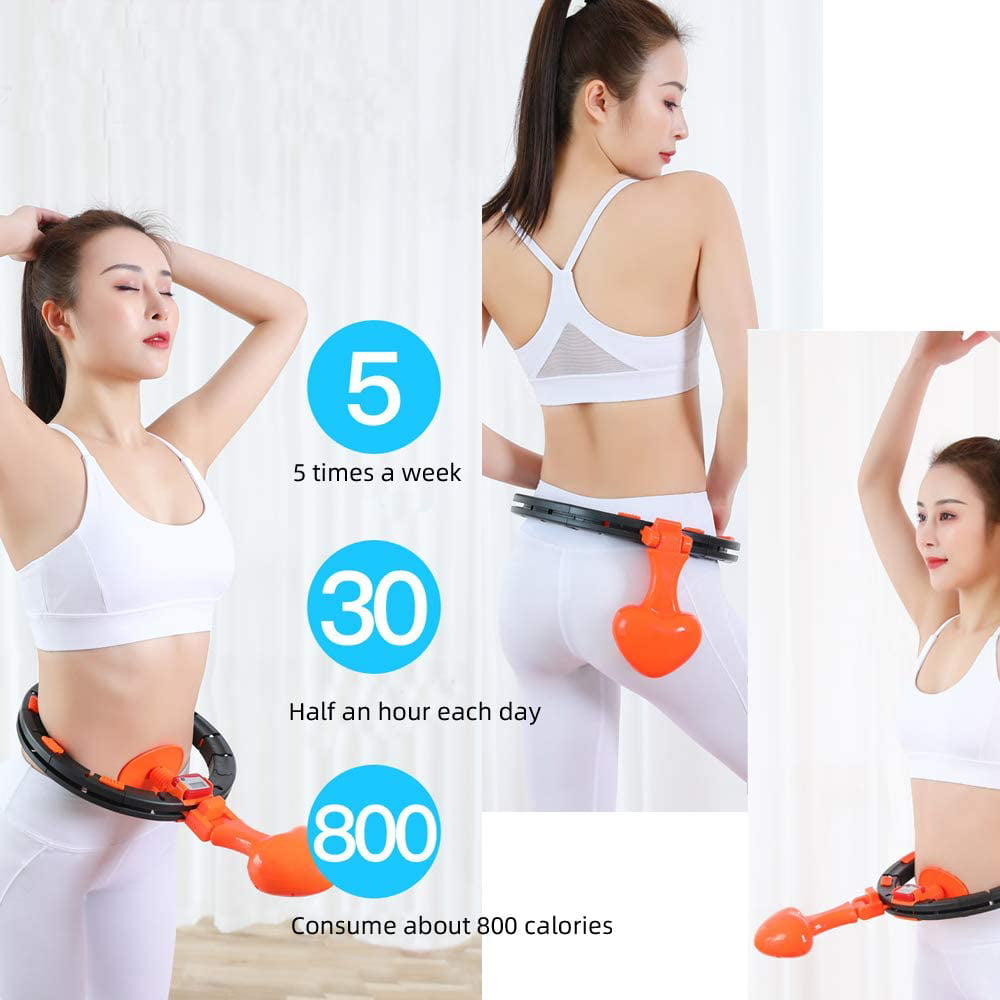 Non-fall Design Charm Arbre Smart Hoola Hoop with Centrifugal Ball Exercising Hoop for Weight-loss and Fitness with Intelligent Timer. Abdomen and Waist Massage Home-based Sports 
