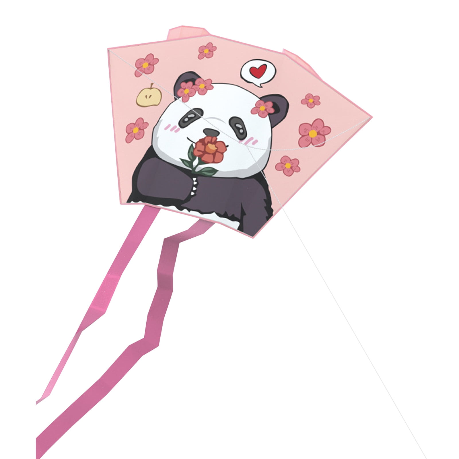 YUNAFFT Spring Outing Pocket Kite Easy to Fly Kite Line Cartoon Panda Wind Kites Family Trips Friends Game Foldable Kite Outdoor Toys