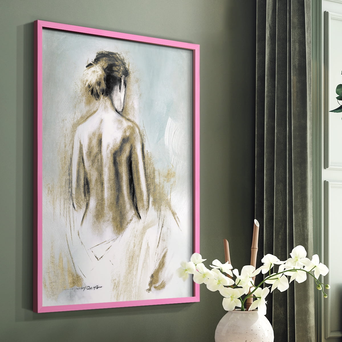 Figure in Golden Light I in Paper Solid Wood 8 x 10 Framed Print