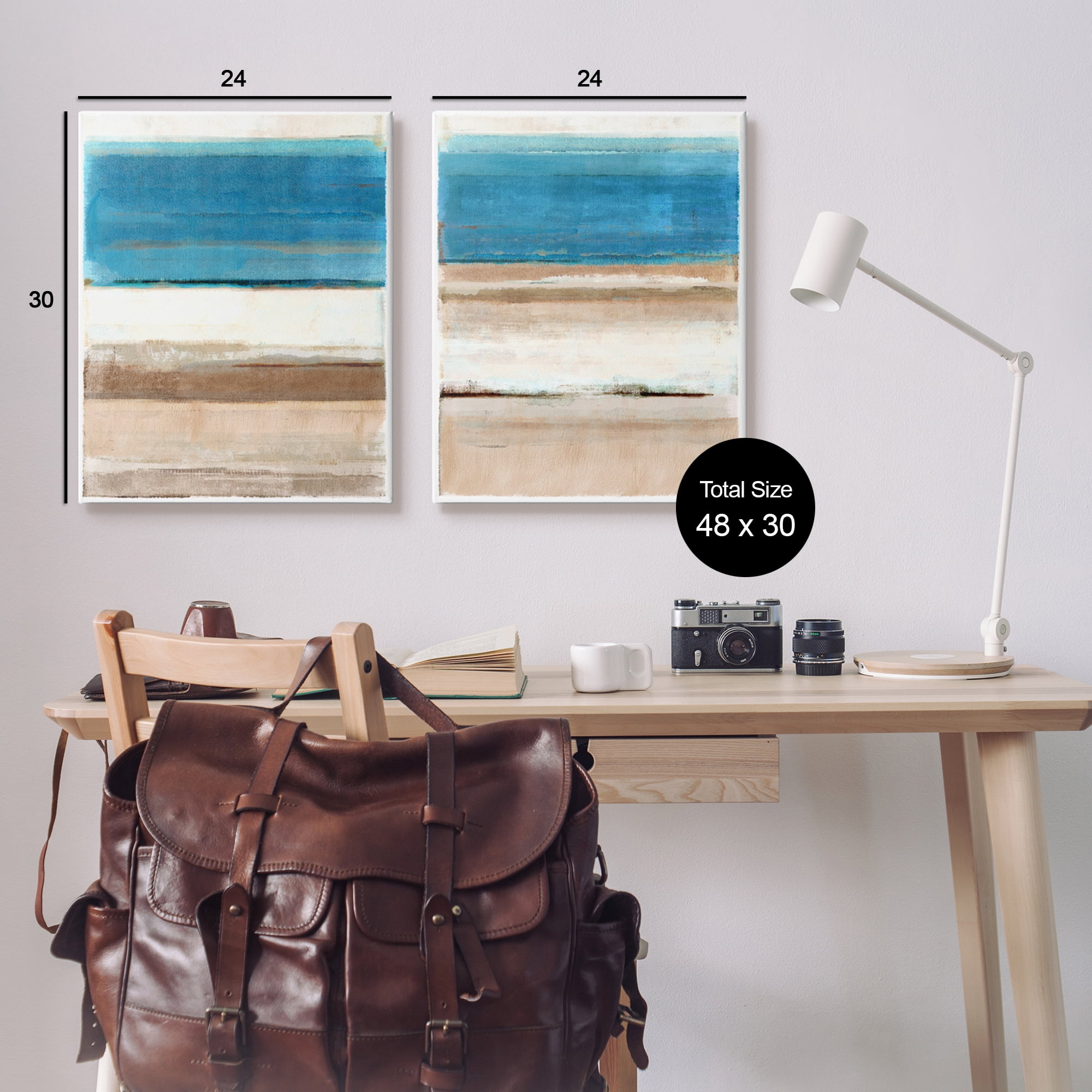 Stupell Industries Abstract Nautical Abstraction Abstract Painting Gallery Wrapped Canvas Art Print Wall Art, 24 x 30, Set of 2