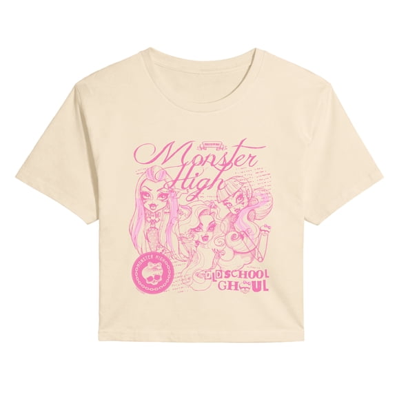 Monster High - Alumni Magazine - Juniors Cropped Graphic T-Shirt