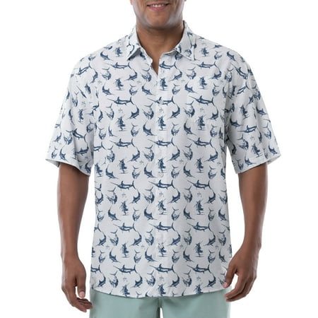 Guy Harvey Men s Retro Billfish Short Sleeve Performance Fishing Shirt - Bright White Large