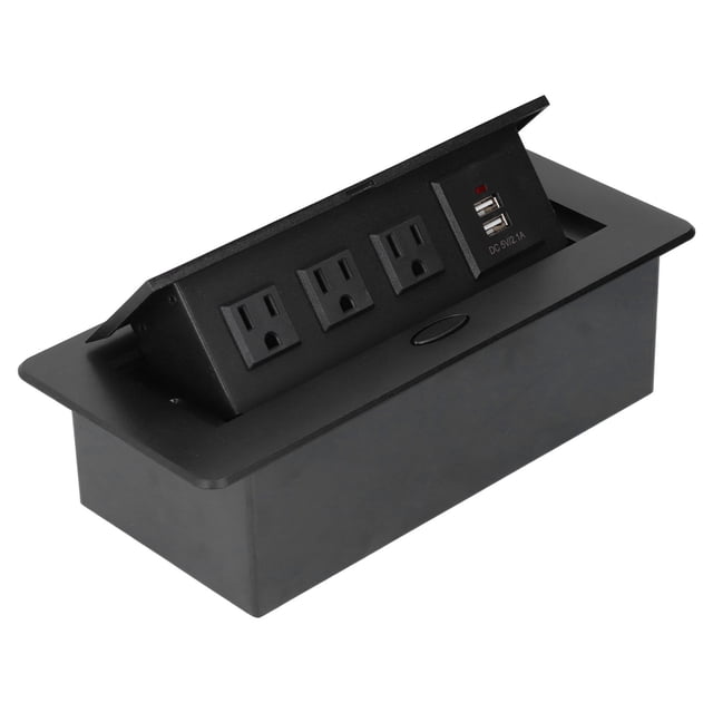 Power Socket, Modern Leakage Proof Desk Outlet AC125V 10A for Office