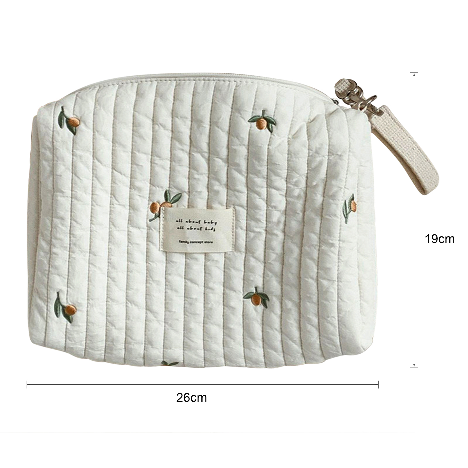 Diaper Bag|Cute Cotton Diaper Bag Organizing Pouches|Small Cotton Carry Purse Zipper Embroidered Mom