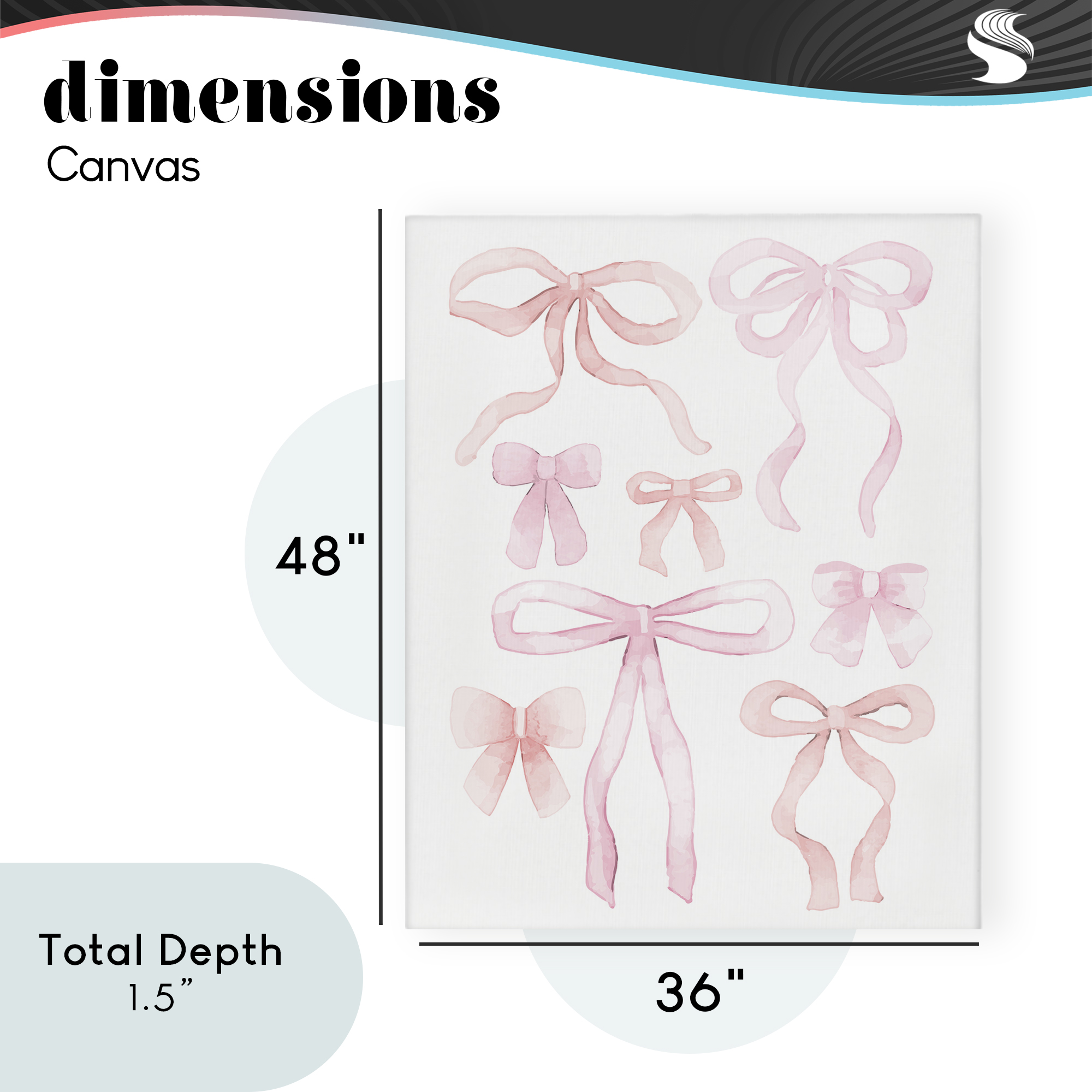 Feminine Chic Bows Canvas Wall Art, design by Kim Allen