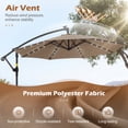thumbnail image 2 of Gymax 10 FT Patio Solar LED Offset Cantilever Umbrella Hanging Outdoor Market Umbrella Outdoor Turquoise, 2 of 7