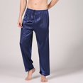 thumbnail image 2 of Pantalon de Pyjama pour Hommes en Satin Couleur Unie Ample Bas de Pyjama, 2 of 9