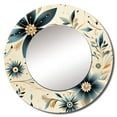 thumbnail image 2 of Designart "Serene Nomad Dreams" Geometric Beige Large Round Mirror - Round Bedroom Mirror Wall Decor - Modern Round Printed Mirror - 23" x 23", 2 of 6