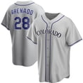 thumbnail image 1 of Nueva Camiseta De Béisbol Cardigan Tigers Baseball #28 Arendo Summer Sportswear Gray-M(40), 1 of 2