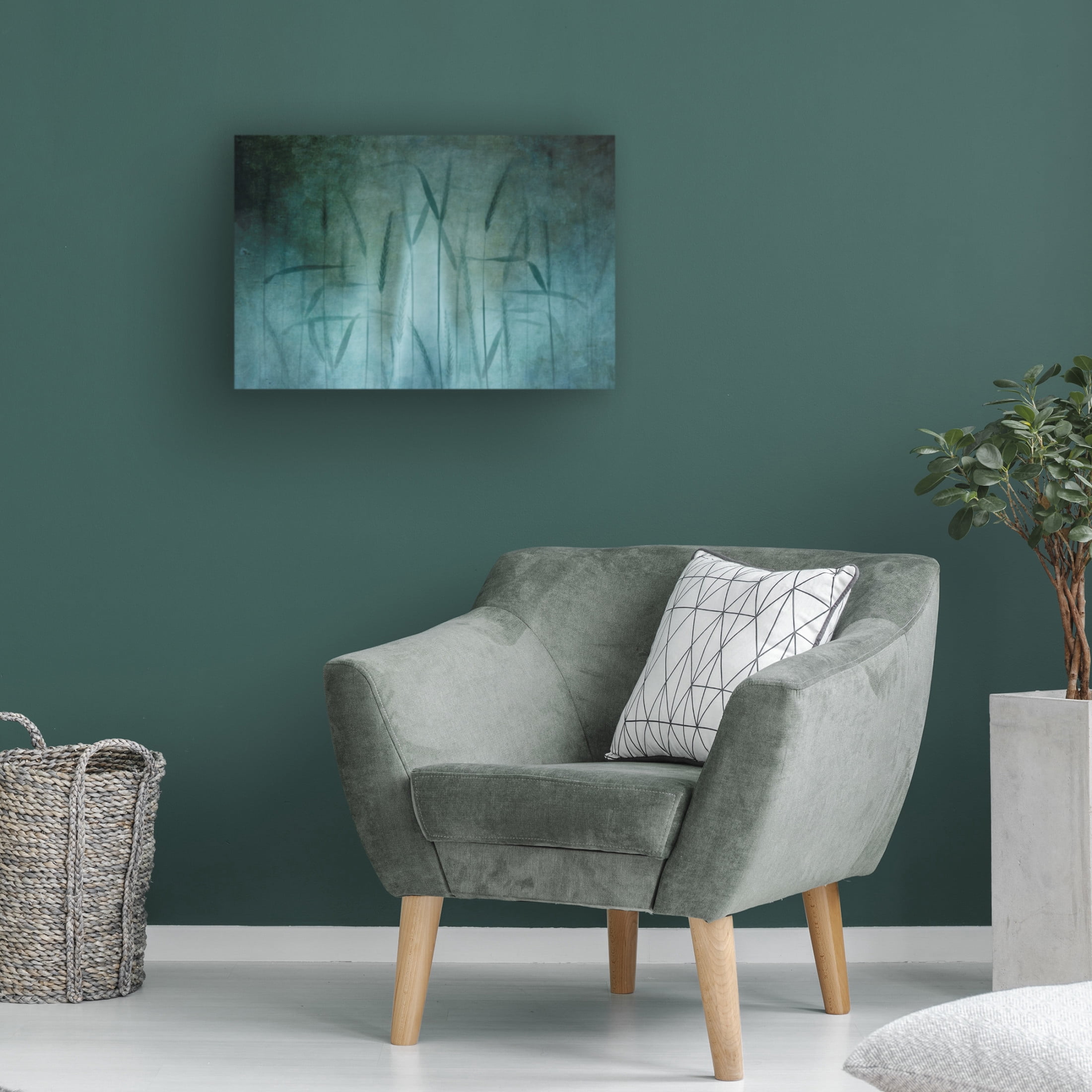 Canvas Wall Art - Greetje van Son 'Grain In Soft Blue' Wall Art for Living Room, Bedroom, or Office Décor by Trademark Fine Art - 32 x 22 Inches