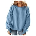 thumbnail image 3 of SNKSDGM Chandail pour Femmes pour Femmes Chandails Tendance pour Femmes Coupe Ample Graphique Chandail Décontracté à Col Rond pour Femmes Design à Empiècements Chandail à Capuchon Ample Haut TTG, 3 of 9
