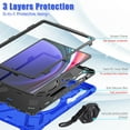 thumbnail image 4 of For Samsung Galaxy Tab S10 Ultra/S9 Ultra/S8 Ultra 14.6 inch Case, 360 Rotatable Handle Stand, Shoulder Strap, Drop-Proof Design, Blue, 4 of 7
