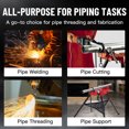 thumbnail image 3 of Heavy Duty Tripod Pipe Chain Vise Stand – 1/8"–6" Capacity – 1323LBS Load – Collapsible Steel Legs, Tool Tray – Portable Pipe Support for Cutting, Welding, Threading – Workshop Electrical Bracket, 3 of 6