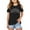 Black, variant on WOYY Toddler Girls Cold Shoulder T-Shirt California Print Short Sleeve T Shirt, Sizes 3-12
