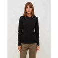 thumbnail image 4 of Cotton Long Sleeve Tee Shirts for Women Slim Fit Tshirts Basic Tops Crewneck Layering Undershirts Black M, 4 of 8