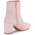 thumbnail image 3 of Top Moda Women Ankle Boots Block High Heels Rhinestone Bling Short Booties Side Zipper HESTER-15 Light Pink 9, 3 of 5