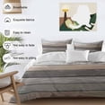 thumbnail image 3 of Retro Dark Grey Stripe Bedding Duvet Cover Set King Size 4 Pieces Peeling Paint Effect Theme Bedding Set with Zipper Closure, 1 Comforter Cover 92x106 Inches 1 Flat Sheet & 2 Pillow Cases, 3 of 7