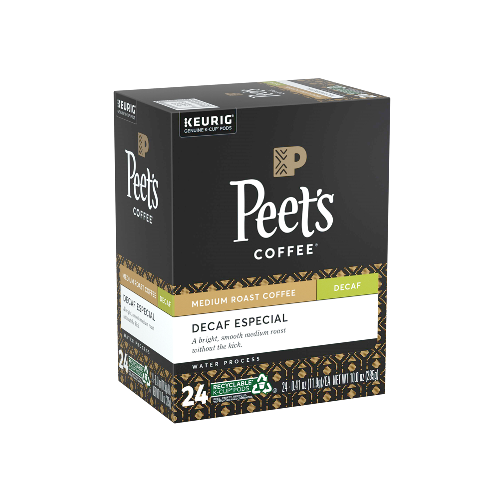 Peet's Coffee Decaf Especial K-Cup Coffee Pods, Medium Roast, 24 ct for