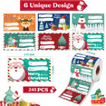 thumbnail image 3 of Christmas Gift Tags Paper Present Tags for Women Men Kids 240 Pcs 2.95x1.6 Inch, 3 of 7