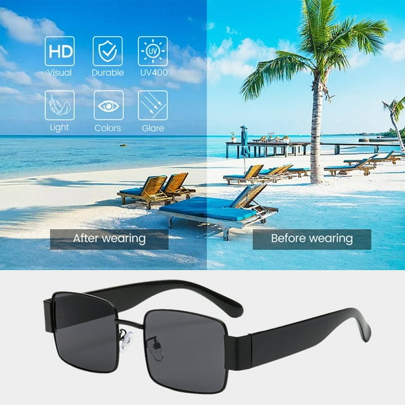 PBAZIH Metal Sunglasses, Wide Leg Trendy Party Outdoor Visor with Sturdy Plastic Lenses and Metal Frame, UV Protection for Beach and Camping