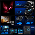 thumbnail image 3 of Computadora Escritorio Completa Xtreme PC Gaming AMD Radeon 780M Ryzen 9 7900 16GB DDR5 SSD 1TB Monitor Curvo 27 100Hz WIFI Black juegos casuales, trabajo y estudio, 3 of 6