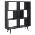 thumbnail image 2 of Modway Transmit 7-Shelf Wood Bookcase with Splayed Dowel Legs in Charcoal, 2 of 9