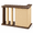 Walnut-colored, variant on 2-in-1 Cat Scratcher Side Table—A portable cat climbing frame for sofas and living rooms—Features a base with lockable casters to protect your sofa from scratches