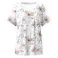 thumbnail image 6 of vigerkar Womens Summer Tops Tunics Casual Short Sleeve Shirts Loose Fit Blouses (White, M), 6 of 9