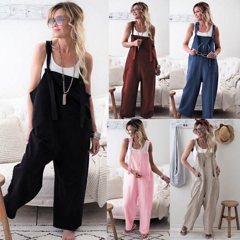 Women's Jumpsuit Casual Loose Linen 