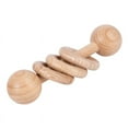 thumbnail image 3 of Wood Baby Rattle, Safe Wood Baby Rattle Teether Toy Promote Tactile Perception  Early Educationl Easy To Use Develop Hands on Ability  for Teething 3 Rings, 3 of 8