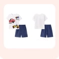 thumbnail image 6 of Belalfa Toddler Boys Cotton Short Sleeve T-Shirt and Elastic Waist Shorts Set 2-7 Years Kids Summer 2-pieces Outfits -Cars, 6 of 7