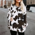 thumbnail image 2 of Camiseta de manga larga para mujer a la moda, blusa con estampado de otoño, cárdigan con capucha, abrigo con cremallera de lana, Tops Fridja  BV0+4277, 2 of 5