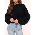 thumbnail image 4 of Women'S Oversized Sweater Crewneck Fall Winter Long Sleeve Fuzzy Warm Knit Pullover Sweaters Trendy Outfits, 4 of 7