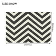 thumbnail image 3 of Toilet Rug Rectangle Bathroom Rugs Non-Slip Soft Plush Machine Washable Contour Bath Mat Chevron Lines 24x16, 3 of 9