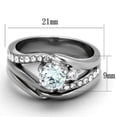 thumbnail image 2 of Women's Stainless Steel High polished CZ Clear 6.84(g) Engagement Ring, 2 of 4
