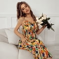 thumbnail image 4 of Summer Dresses for Women Maxi Dress Casual Resort Print V-Neck Slip Dress, 4 of 6