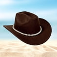 thumbnail image 2 of Chapeau de Soleil Élégant pour l'Extérieur avec Bord Rond - Style Chapeau de Cowboy pour une Tenue Décontractée à la Maison et une Utilisation Toutes Saisons, 2 of 3