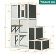 thumbnail image 2 of 71" Multi-Level Wooden Cat House for Indoor & Outdoor Use - Cozy 3-Tier Cat Shelter with 4 Platforms, 2 Doors & Jump Box - Ideal for 1-3 Cats - Durable & Stylish Kitty Condo, Elegant Gray, 2 of 9