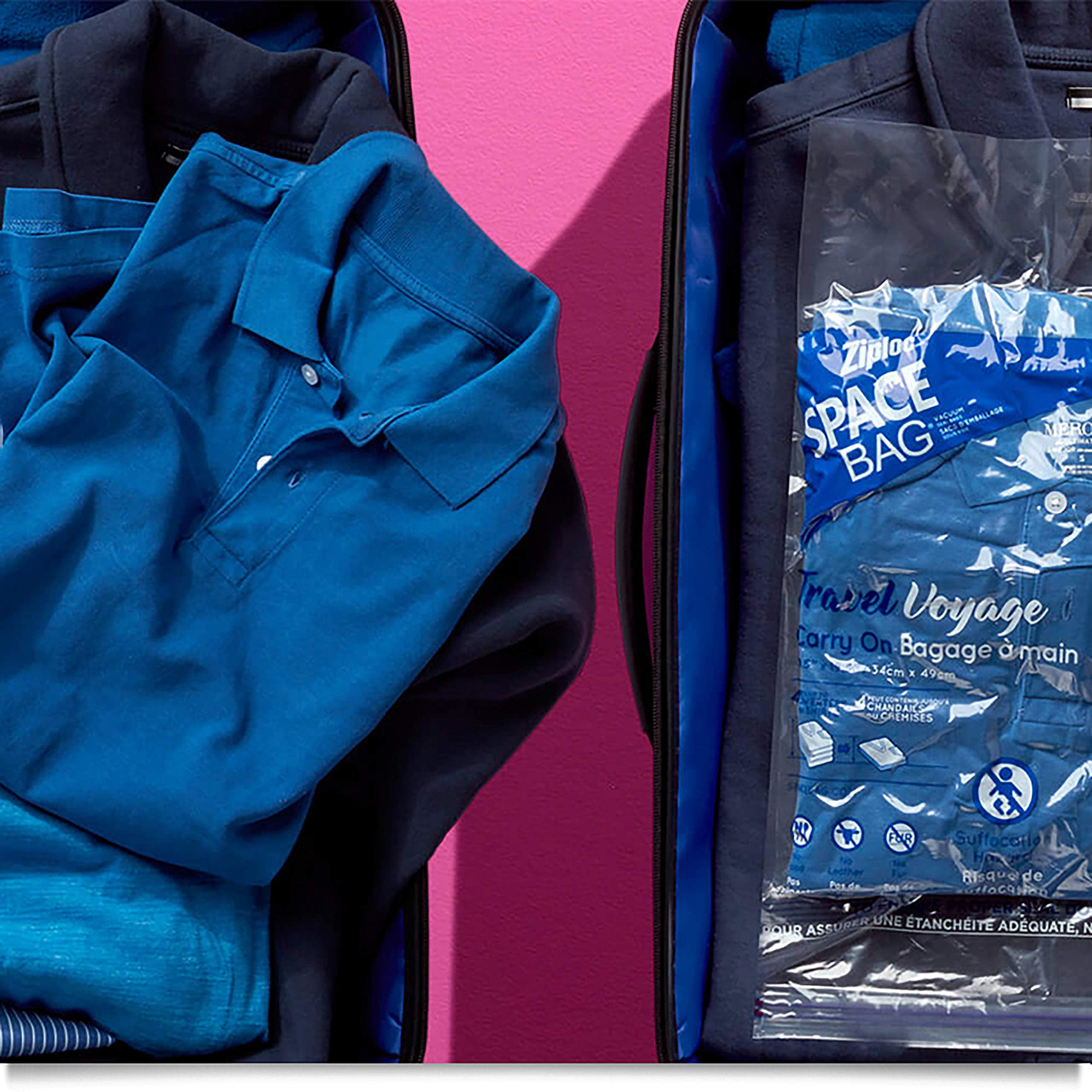 Ziploc Space Bag, Travel Bags - Poly Pack, 2 pack 