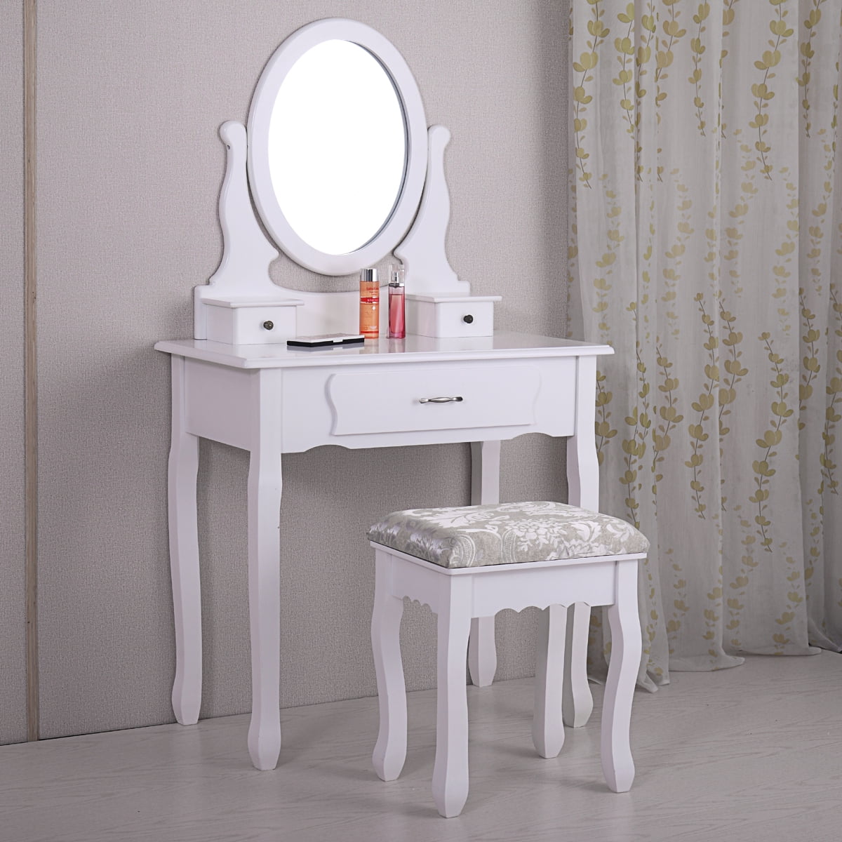 gisele vanity table and stool set with mirror