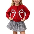 thumbnail image 3 of Lovzfmll Girl's Party Set, Glitter Button Cardigan & A-Line Skirt, Dressy Outfits for Toddler, 1-2 Years, 3 of 6