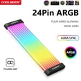 thumbnail image 5 of Línea De Neón COOLMOON Glow Neon Cord 5V Sync ARGB LED Barra de luz flexible Accesorios de computadora, 5 of 5